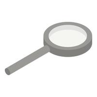 Magnifying glass icon, isometric style vector