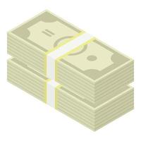 Federal dollar pack icon, isometric style vector