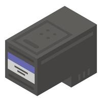 Plastic printer cartridge icon, isometric style vector