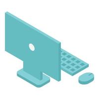 Office computer icon, isometric style vector