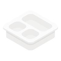 Lunch plastic box icon, isometric style vector