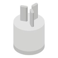 Power plug icon, isometric style vector