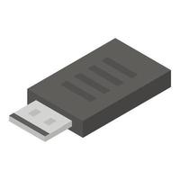 icono de adaptador usb, estilo isométrico vector