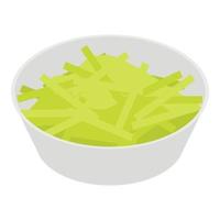 Celery salad icon, isometric style vector