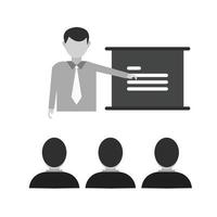 Lecture Flat Greyscale Icon vector