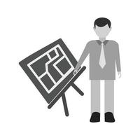 Architect Flat Greyscale Icon vector