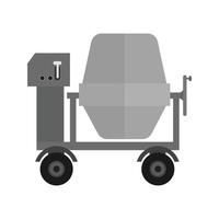 Cement Mixing Flat Greyscale Icon vector