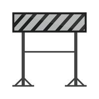 Road Barrier Flat Greyscale Icon vector