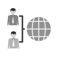 Globally Connected User Flat Greyscale Icon vector