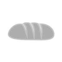 barra de pan icono plano en escala de grises vector