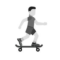 Skate Boarding Flat Greyscale Icon vector