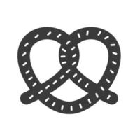 Pretzel Flat Greyscale Icon vector