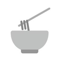 tazón de comida icono plano en escala de grises vector
