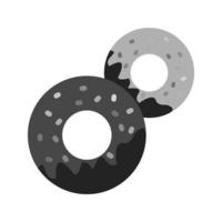 Doughnuts Flat Greyscale Icon vector