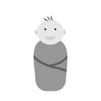 Sleeping Baby Flat Greyscale Icon vector