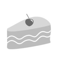 Slice of Cake II Flat Greyscale Icon vector