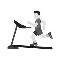 Exercise II Flat Greyscale Icon vector