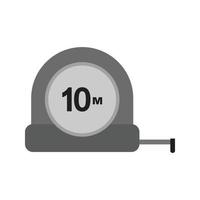 Measuring tape Flat Greyscale Icon vector