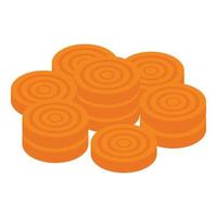 Carrot circle slices icon, isometric style vector