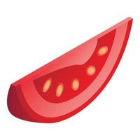 rebanada de icono de tomate, estilo isométrico vector