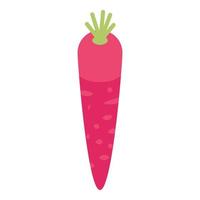 Pink carrot icon, isometric style vector