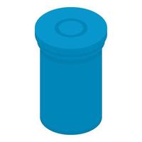 Blue jar box icon, isometric style vector