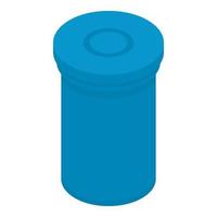 Blue jar box icon, isometric style vector