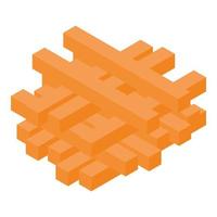 Carrot slices icon, isometric style vector