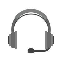 Headphones Flat Greyscale Icon vector