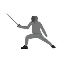 Sword Fighting Flat Greyscale Icon vector