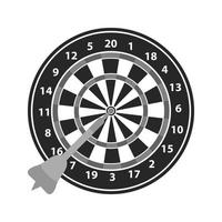 Dartboard Flat Greyscale Icon vector