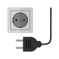 Plug and Socket Flat Greyscale Icon vector