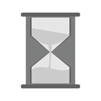 icono de escala de grises plano de reloj de arena vector