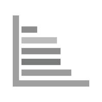 Horizontal Bar Graph Flat Greyscale Icon vector