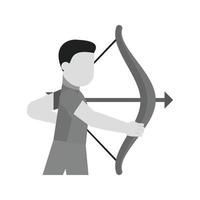 Archer Flat Greyscale Icon vector