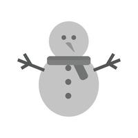 muñeco de nieve ii icono plano en escala de grises vector