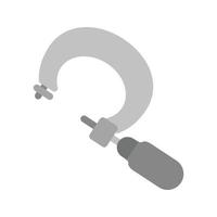 Screw Gauge Flat Greyscale Icon vector