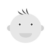 Baby Boy Flat Greyscale Icon vector