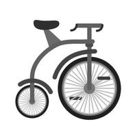 icono de bicicleta plana en escala de grises vector