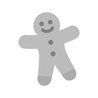 Ginger Bread Flat Greyscale Icon vector
