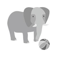 Elephant Performing Flat Greyscale Icon vector