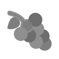 icono de escala de grises plana de uvas vector