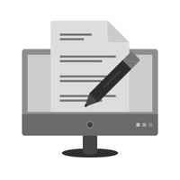 Content Management Flat Greyscale Icon vector