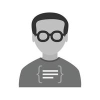 Programmer Flat Greyscale Icon vector