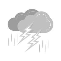 Thunderstorm Flat Greyscale Icon vector