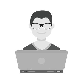 Software Developer Flat Greyscale Icon vector