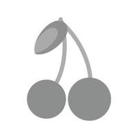 Cherries Flat Greyscale Icon vector