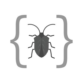 Bug in Code Flat Greyscale Icon vector