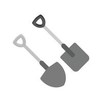 Spade and Shovel Flat Greyscale Icon vector