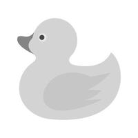 icono de patito plano en escala de grises vector